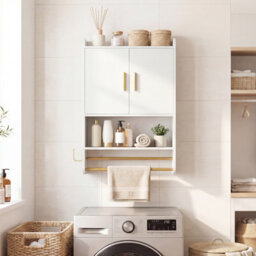 Gainoom Bathroom Wall Cabinet White Wall Mounted Medicine Cabinet Over The Toilet Storage Organizer - thumbnail 6