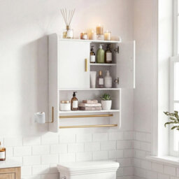 Gainoom Bathroom Wall Cabinet White Wall Mounted Medicine Cabinet Over The Toilet Storage Organizer - thumbnail 4