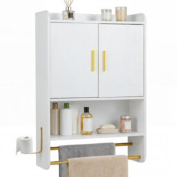 Gainoom Bathroom Wall Cabinet White Wall Mounted Medicine Cabinet Over The Toilet Storage Organizer - thumbnail 1
