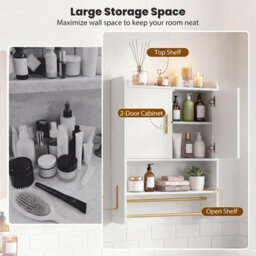 Gainoom Bathroom Wall Cabinet White Wall Mounted Medicine Cabinet Over The Toilet Storage Organizer - thumbnail 8