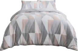 Smart Living Luxurious Geo Triangle Fleece Duvet Cover With Pillowcases - thumbnail 4