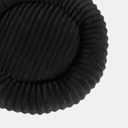 OHS Faux Fur Ribbed Round Donut Pet Bed Washable Calming Dog Beds, Black - thumbnail 3