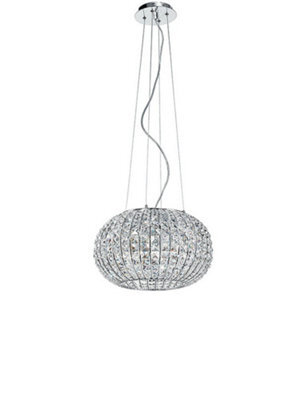 Luminosa Lighting Luminosa Concert 5 Light Pendant Ceiling Light Chrome, K9 Crystals 45X28Cm - image 1
