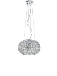Luminosa Lighting Luminosa Concert 5 Light Pendant Ceiling Light Chrome, K9 Crystals 45X28Cm - thumbnail 1