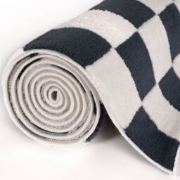 The Rugs Loft Navy And Ivory Checkerboard Living Room Area Rug And Runners Soft Pile - thumbnail 8