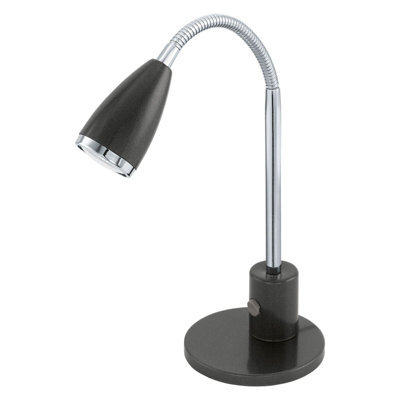 Stylish Anthracite Table Lamp With Chrome Finish And Gu10 Bulb - image 1