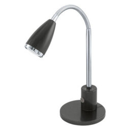 Stylish Anthracite Table Lamp With Chrome Finish And Gu10 Bulb