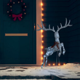 Berkfield Durable Flying Reindeer Christmas Decoration 120 Leds White Cold White - thumbnail 3