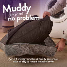 Slumberdown Padded Dog Bed: Cosy Comfort For A Happy Pup, Grey - thumbnail 8