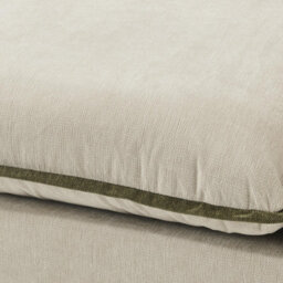 Furniturebox Uk Echo Cream & Green Trim Linen-Look Fabric Armless Armchair For Modular Sofa - thumbnail 3
