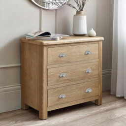 Julian Bowen Memphis Limed Oak 3 Drawer Chest - thumbnail 1