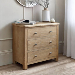 Julian Bowen Memphis Limed Oak 3 Drawer Chest - thumbnail 2