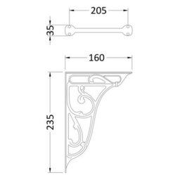 Balterley Traditional Ceramic Accessories Ornate Cistern Brackets - Chrome - thumbnail 6