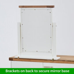The Furniture Market Cheshire White Painted Vanity Mirror Limed Oak Top Adjustable Tilt Angle, Stylish Dressing Table Mirror, Durable Solid Wood Frame - thumbnail 6