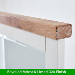 The Furniture Market Cheshire White Painted Vanity Mirror Limed Oak Top Adjustable Tilt Angle, Stylish Dressing Table Mirror, Durable Solid Wood Frame - thumbnail 5