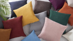 Luxury Living Plain Velvet Chenille Cushion Silver - thumbnail 5