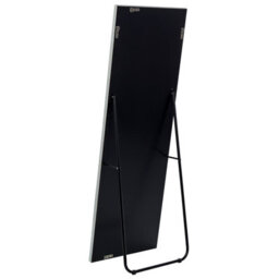 Beliani Standing Mirror Locronan 150 Cm Faux Leather Light Grey - thumbnail 6