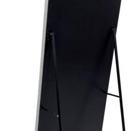 Beliani Standing Mirror Locronan 150 Cm Faux Leather Light Grey - thumbnail 7