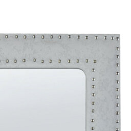 Beliani Standing Mirror Locronan 150 Cm Faux Leather Light Grey - thumbnail 8