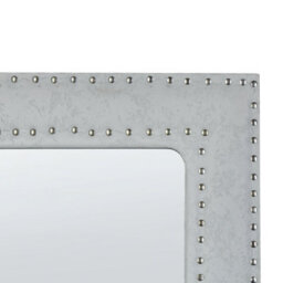 Beliani Standing Mirror Locronan 150 Cm Faux Leather Light Grey - thumbnail 9