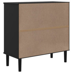 Berkfield Sideboard Senja Rattan Look Black 80X35X80 Cm Solid Wood Pine - thumbnail 8