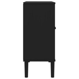 Berkfield Sideboard Senja Rattan Look Black 80X35X80 Cm Solid Wood Pine - thumbnail 7