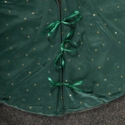 Samuel Alexander 1.2M Soft Dark Green Velour Christmas Tree Skirt With Gold Star Print - thumbnail 2