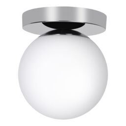 GoodHome Dorres Glass & Metal White, Silver Chrome Effect Ceiling Light - thumbnail 5