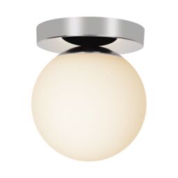 GoodHome Dorres Glass & Metal White, Silver Chrome Effect Ceiling Light - thumbnail 2