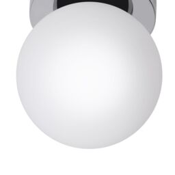 GoodHome Dorres Glass & Metal White, Silver Chrome Effect Ceiling Light - thumbnail 3