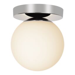 GoodHome Dorres Glass & Metal White, Silver Chrome Effect Ceiling Light - thumbnail 6