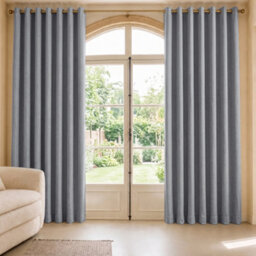 Aspire Homeware Grey Linen 100% Blackout Curtain-Thermal Insulated Eyelet Room Darkening Curtain Pair (W)228Cm X (D)228Cm - thumbnail 9