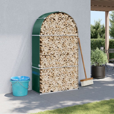 Walplus Log Holder Green 120X45X210 Cm Galvanised Steel - image 1