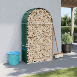 Walplus Log Holder Green 120X45X210 Cm Galvanised Steel - thumbnail 1