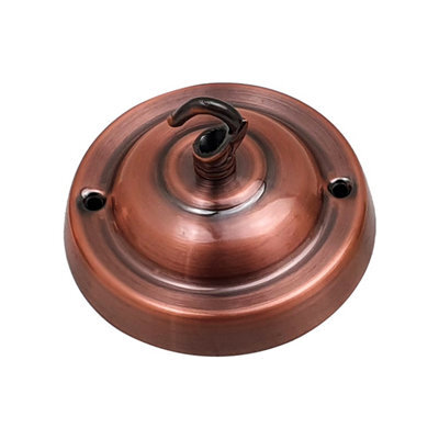Vintage Ceiling Rose With Hook Pendant Light Fitting 105mm Metal Round Canopy Cover Plate With Accessories For Chandelier Planters - image 1