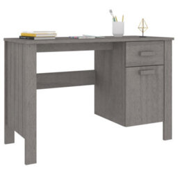 Vidaxl Desk Hamar Light Grey 113X50X75 Cm Solid Wood Pine Desks - thumbnail 4