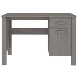 Vidaxl Desk Hamar Light Grey 113X50X75 Cm Solid Wood Pine Desks - thumbnail 5