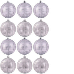 Christmas Tree World 6Cm Hand Painted Shatterproof Bauble Design 12 (12 Pack) - thumbnail 1