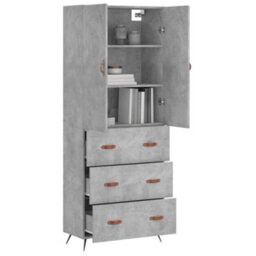 Berkfield Highboard Concrete Grey 69.5X34X180 Cm Engineered Wood - thumbnail 3