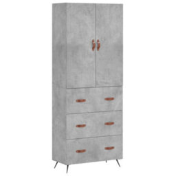 Berkfield Highboard Concrete Grey 69.5X34X180 Cm Engineered Wood - thumbnail 2