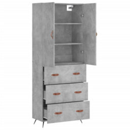 Berkfield Highboard Concrete Grey 69.5X34X180 Cm Engineered Wood - thumbnail 4