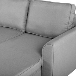 Beliani Corner Sofa Bed 3 Seater Nesna Fabric Light Grey With Storage Left Hand - thumbnail 6