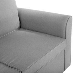 Beliani Corner Sofa Bed 3 Seater Nesna Fabric Light Grey With Storage Left Hand - thumbnail 7