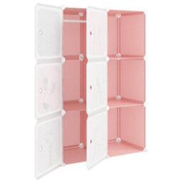Berkfield Cube Storage Cabinet For Kids With 6 Cubes Pink Pp - thumbnail 6