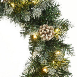 Berkfield Christmas Wreath With Led Lights Green 60 Cm Pvc - thumbnail 3