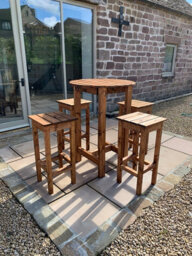 Charles Taylor Trading Alfresco Bar Set Four Seater - L170 X W170 X H110 - Redwood - Fully Assembled - thumbnail 3