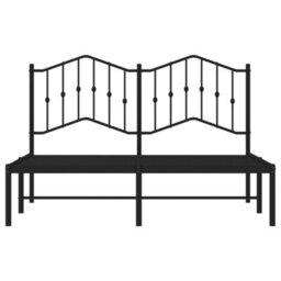 Berkfield Metal Bed Frame Without Mattress With Headboard Black 135X190Cm - thumbnail 5