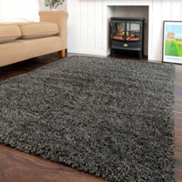 Loomed Grey Rug Shaggy Grey Rugs Dark Grey Slate Rug Area Rugs 120X170Cm - thumbnail 1