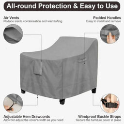 Generic Protective Cover For Garden Chairs And Stackable Armchairs - Waterproof, Uv Cold Resistant Fabric 94 76 79Cm - thumbnail 3