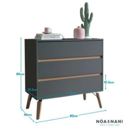 Nöa & Nani Noa & Nani Chest Of Drawers Wide 3 Drawer In Grey Otto - thumbnail 6